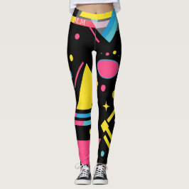 Neon Geo Modern Blast Colorful Geometric Muster Leggings
