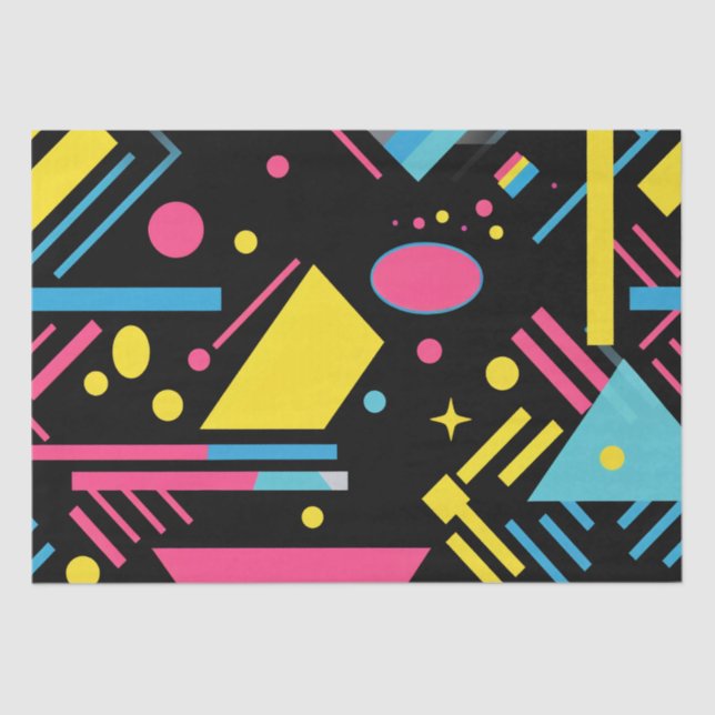 Neon Geo Modern Blast Colorful Geometric Muster Seidenpapier (Vorderseite)