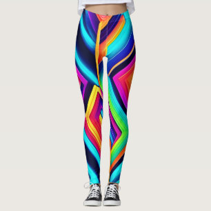 Neon Geometric Abstrakt Art Leggings
