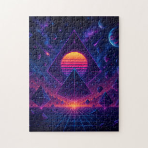 Neon Geometric Ascension in Deep Space Puzzle