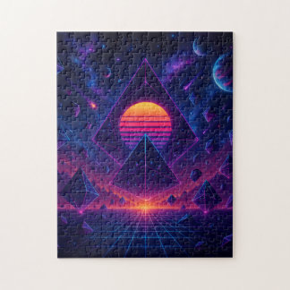 Neon Geometric Ascension in Deep Space Puzzle