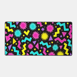 Neon Geometric Chaos Desk Mat Schreibtischunterlage