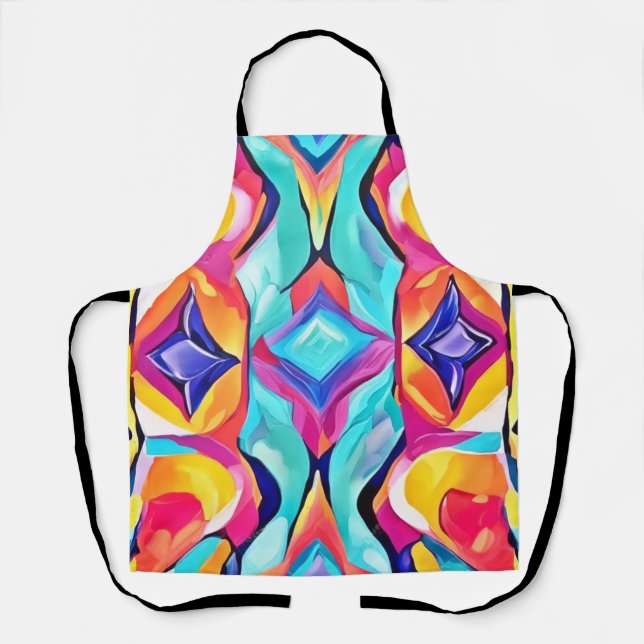Neon Geometric Fusion Art Schürze (Vorderseite)