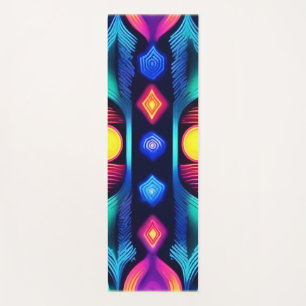 Neon Geometric Mandala Art Yogamatte