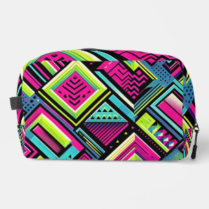 Neon Geometric Retro Vibes Waschbeutel