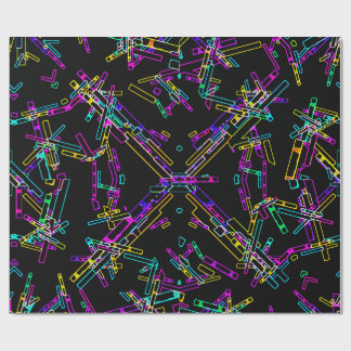 Neon-Geometrie-Explosion: Lebendiger abstrakter Sp Geschenkpapier