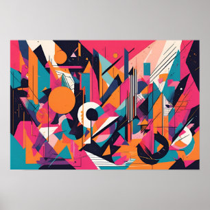 Neon-Geometrie-Rush Poster