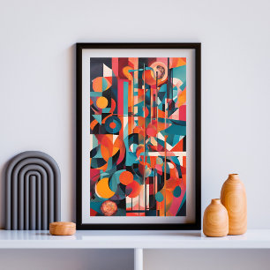 Neon-Geometrie-Symphonie Poster
