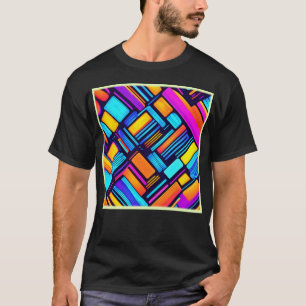 Neon-Geometrisches Abstrakt T-Shirt