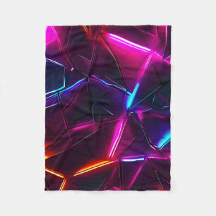 Neon-Geometrisches abstraktes futuristisches Cyber Fleecedecke