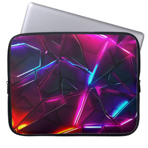 Neon-Geometrisches abstraktes futuristisches Cyber Laptopschutzhülle
