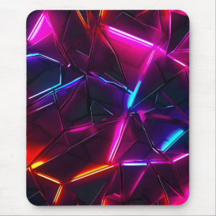 Neon-Geometrisches abstraktes futuristisches Cyber Mousepad