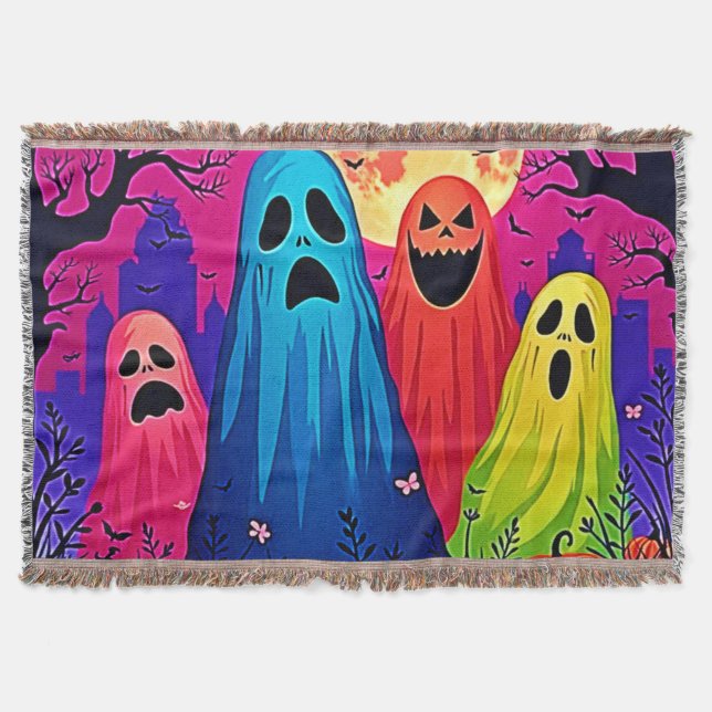Neon Ghosts' Halloween-Party Design Decke (Vorderseite)