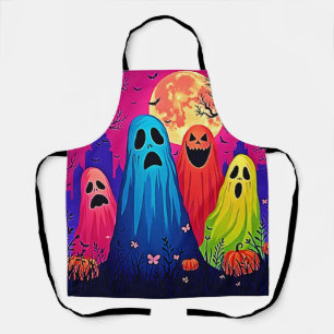 Neon Ghosts' Halloween-Party Design Schürze