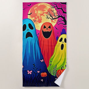 Neon Ghosts' Halloween-Party Design Strandtuch