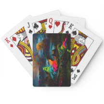 Neon Ghosts in einer Spuk Fantasielandschaft