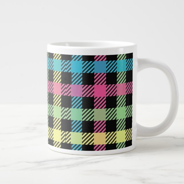 Neon Gingham Jumbo-Tasse (Rechts)
