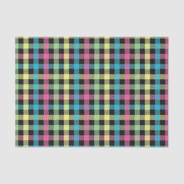 Neon Gingham Seidenpapier (Vorderseite)