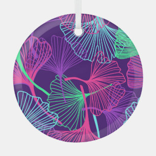 Neon Gingko Verlasse: Helle Blüte. Ornament Aus Glas