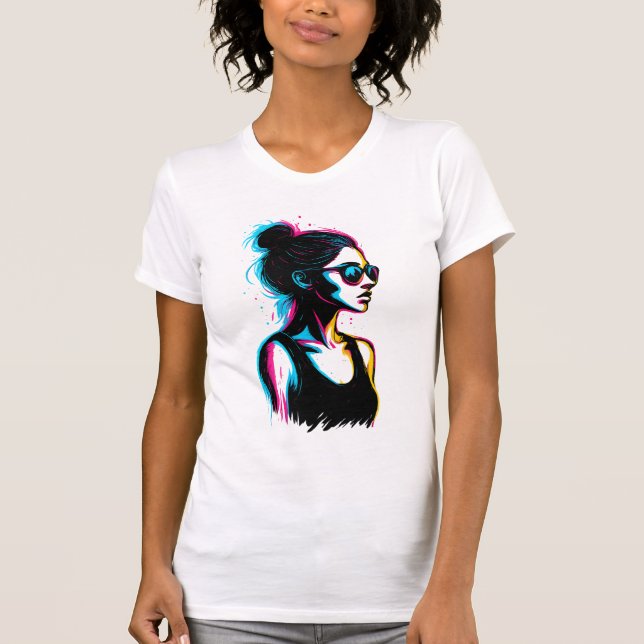 Neon Girl Profile Graphic Tee (Vorderseite)