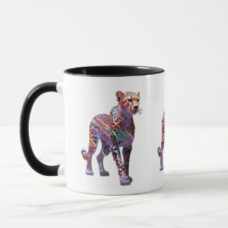 Neon Glas Gepard Kunst – Bunte Energie Geschwindig Tasse