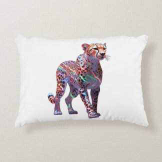 Neon Glass Cheetah Art – Colorful Energy Speed Ani Dekokissen