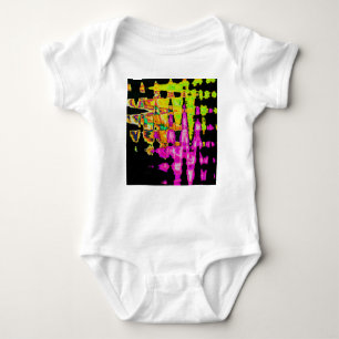 Neon Glitch Abstrakt Art Poster Print Baby Strampler