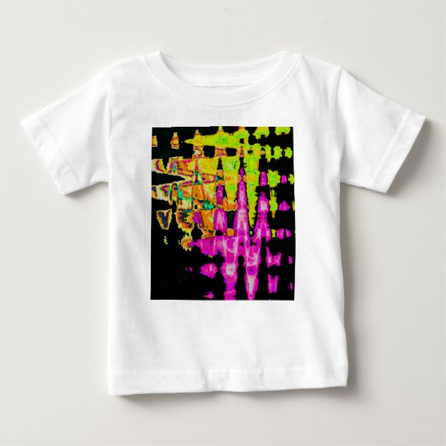 Neon Glitch Abstrakt Art Poster Print Baby T-shirt (Vorderseite)