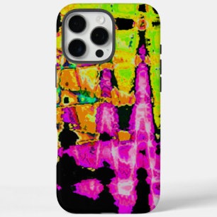 Neon Glitch Abstrakt Art Poster Print iPhone 16 Pro Max Hülle