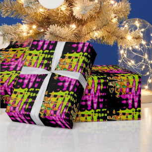 Neon Glitch Abstrakt Art Poster Print Geschenkpapier