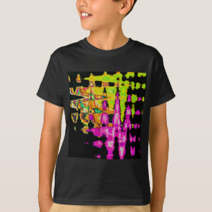 Neon Glitch Abstrakt Art Poster Print T-Shirt