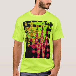 Neon Glitch Abstrakt Art Poster Print T-Shirt