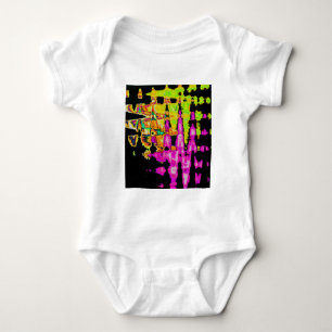 Neon Glitch Abstraktes Kunstposter Druck Baby Strampler