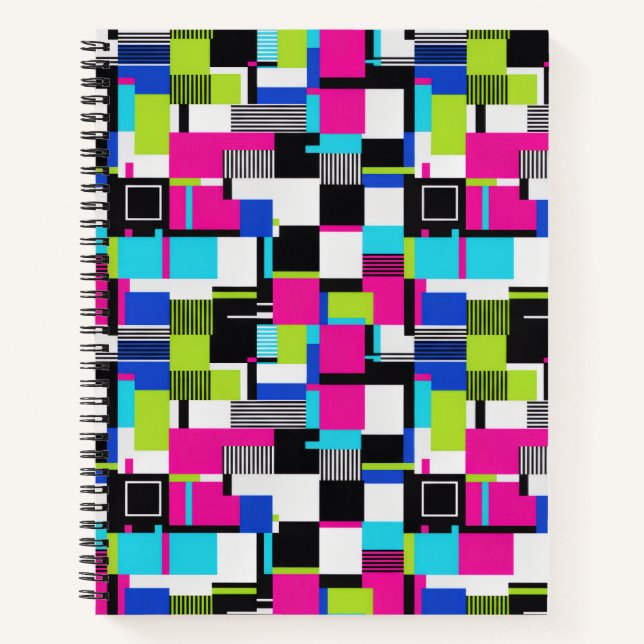 Neon Glitch Ästhetik Notizbuch (Vorderseite)