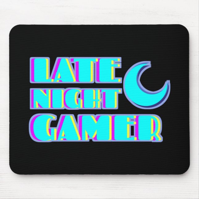 Neon-Glitch-Gamer-Mausepad | Synthwave-PC-Setup Mousepad (Vorne)