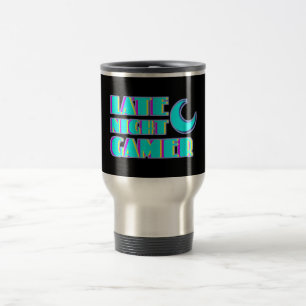 Neon Glitch Gamer Reisebecher Synthwave