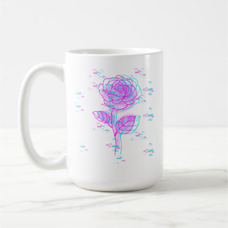 Neon Glitch Rosen Design Kaffeetasse