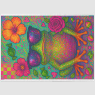 Neon Glitzer Frog Decoupage Paper - Candycore Fros Seidenpapier
