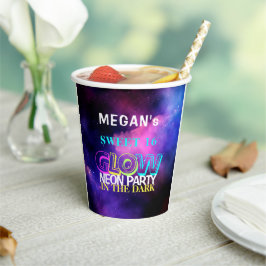 Neon Gllow Sweet 16 Geburtstagsparty Pappbecher
