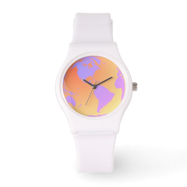 Neon Globe Watch Armbanduhr (Vorderseite)