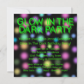 Neon Glow auf der dunklen Geburtstagsparty Einladung