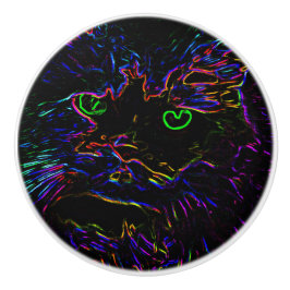 Neon Glow Cat Keramikknauf
