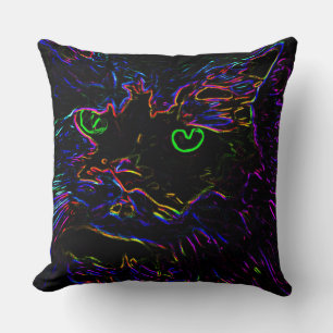 Neon Glow Cat Kissen