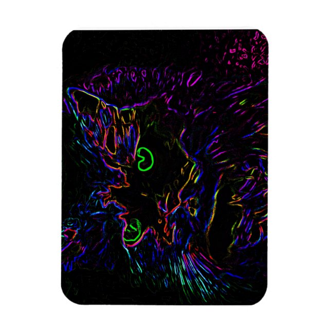 Neon Glow Cat Magnet (Vertikal)