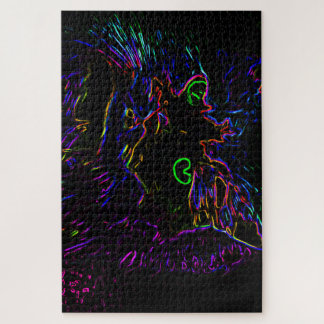 Neon Glow Cat Puzzle