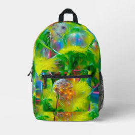 Neon Glow Dandela im Dream Garden Bedruckter Rucksack