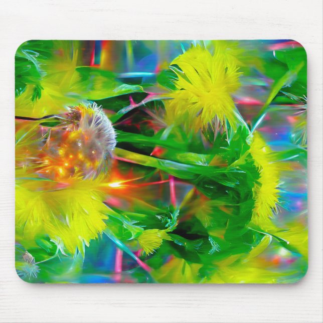 Neon Glow Dandela im Dream Garden Mousepad (Vorne)