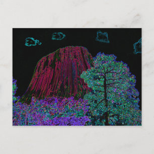 Neon Glow Devils Tower Postkarte