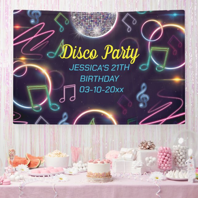 Neon Glow Disco Dance Geburtstagsparty Banner (Party)