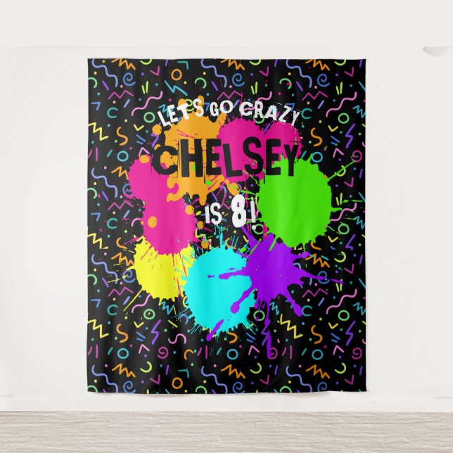 Neon Glow Foto Hintergrund, Glow Party Back Drop Wandteppich (Vorderseite)